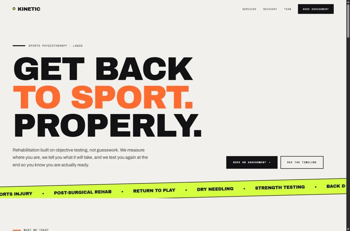 Kinetic concept website preview