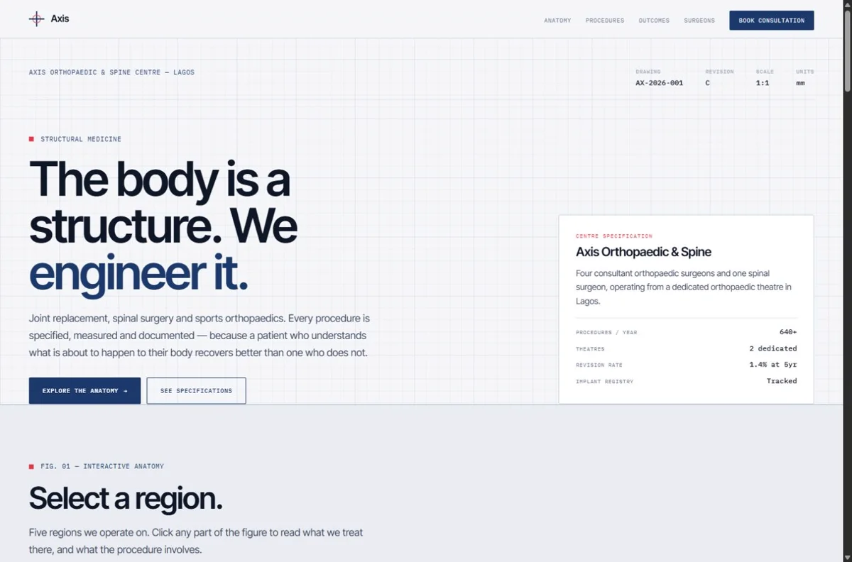 Axis concept website preview