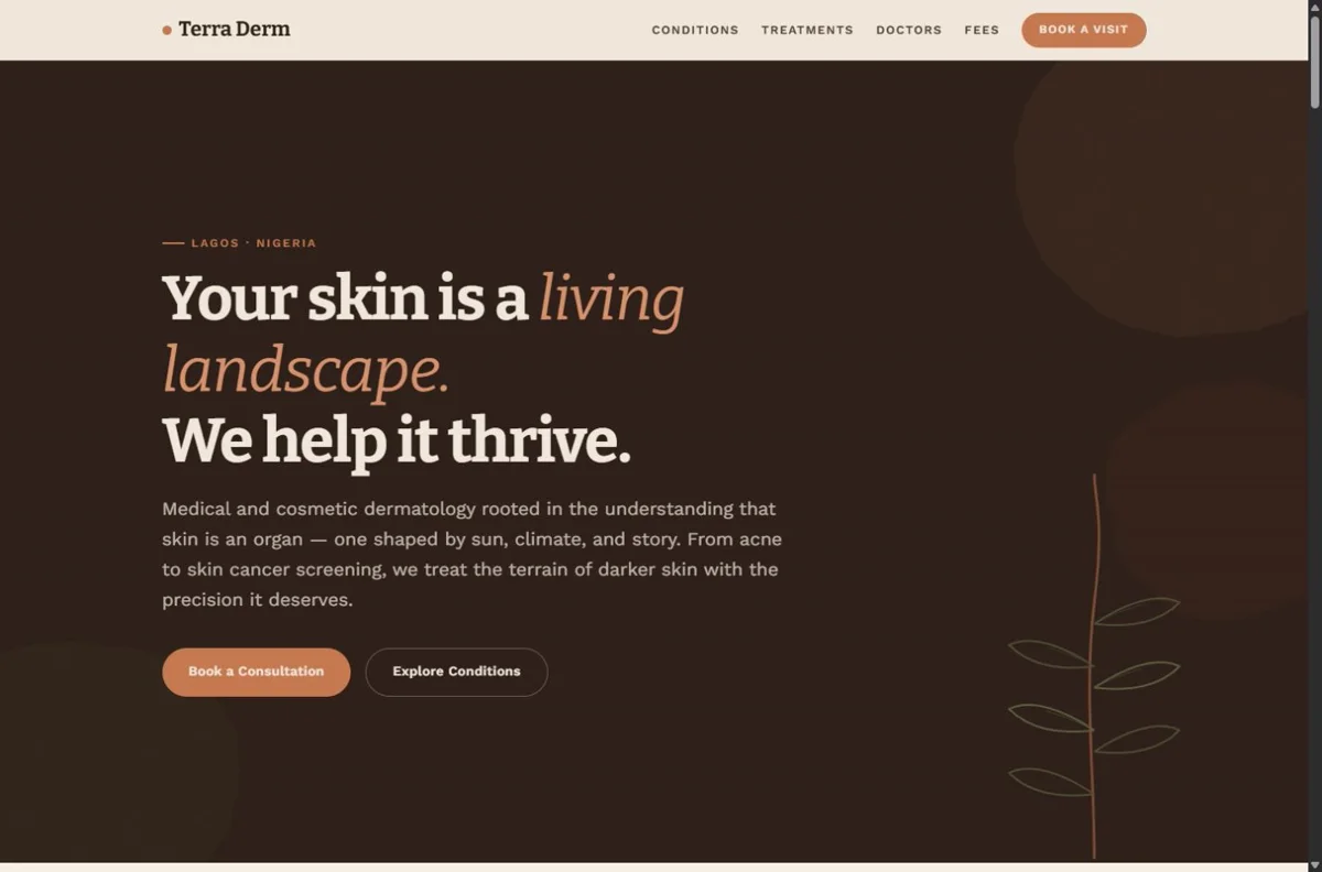 Terra concept website preview