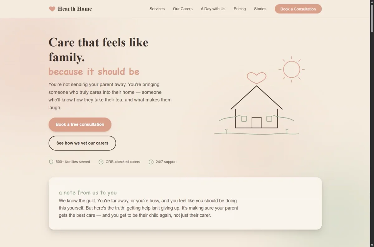 Hearth concept website preview