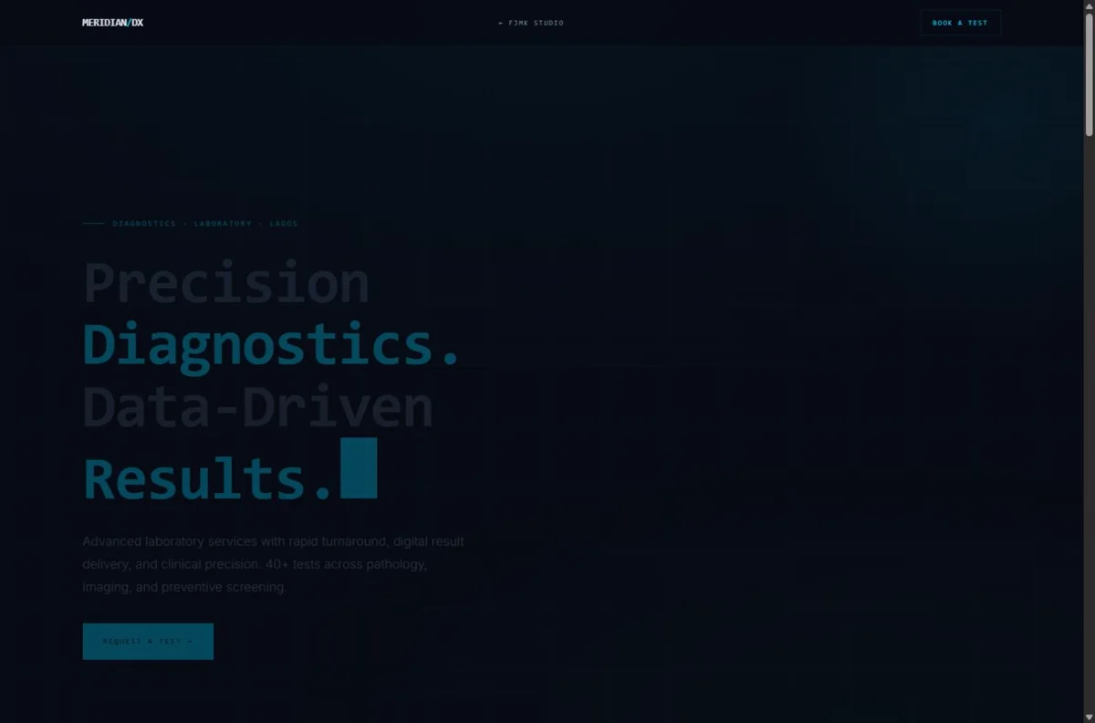 Meridian concept website preview