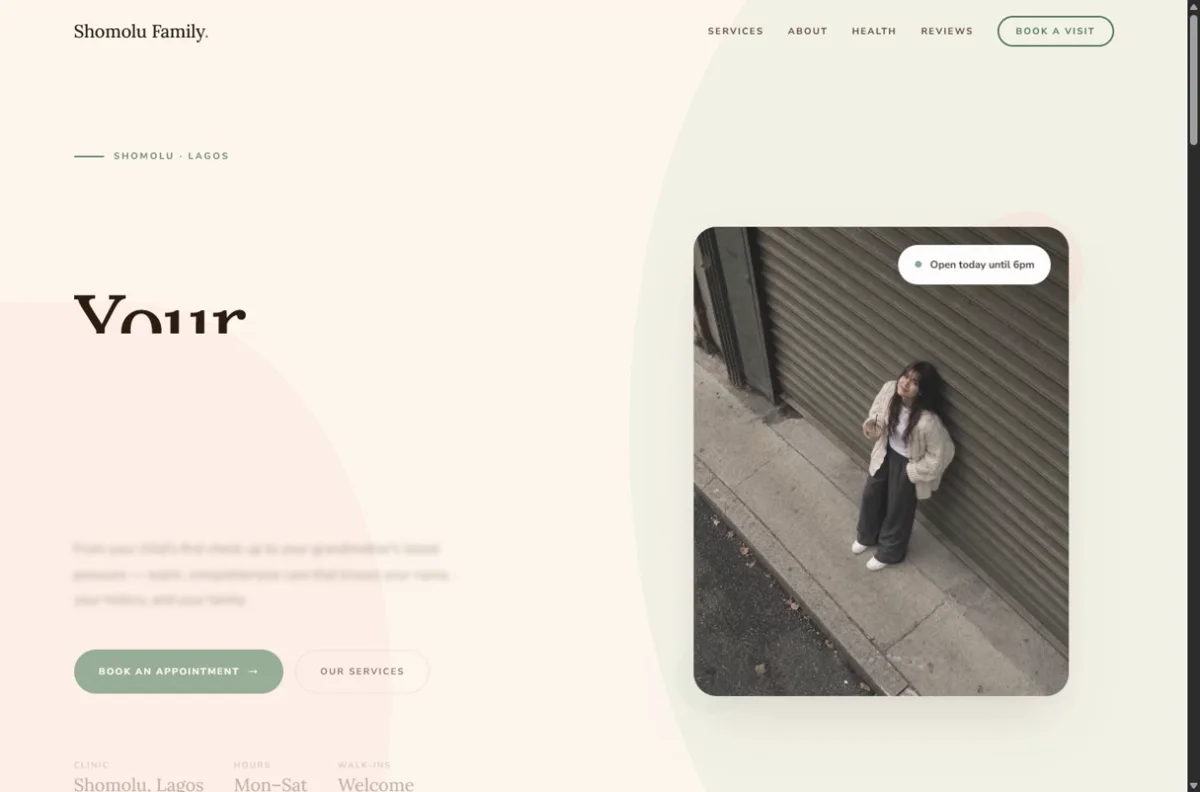 Shomolu Family concept website preview