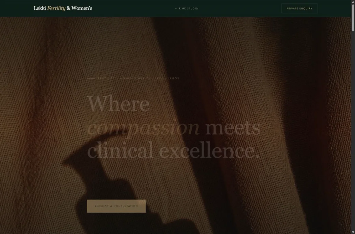 Lekki Fertility concept website preview